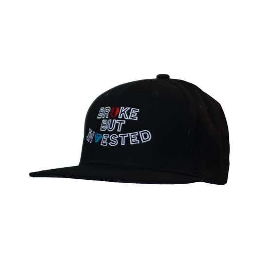 Black "broken heart" Adjustable Design Flat Cap