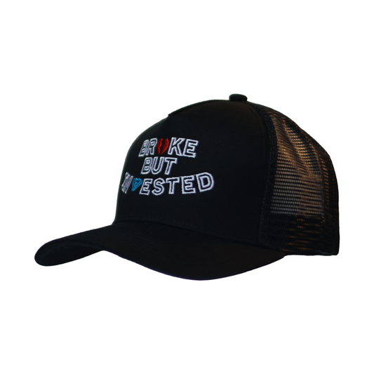 Black “broken heart” Design Curved Cap