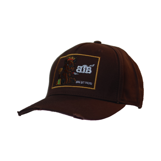 Brown Stunting Curved Teddy Design Cap