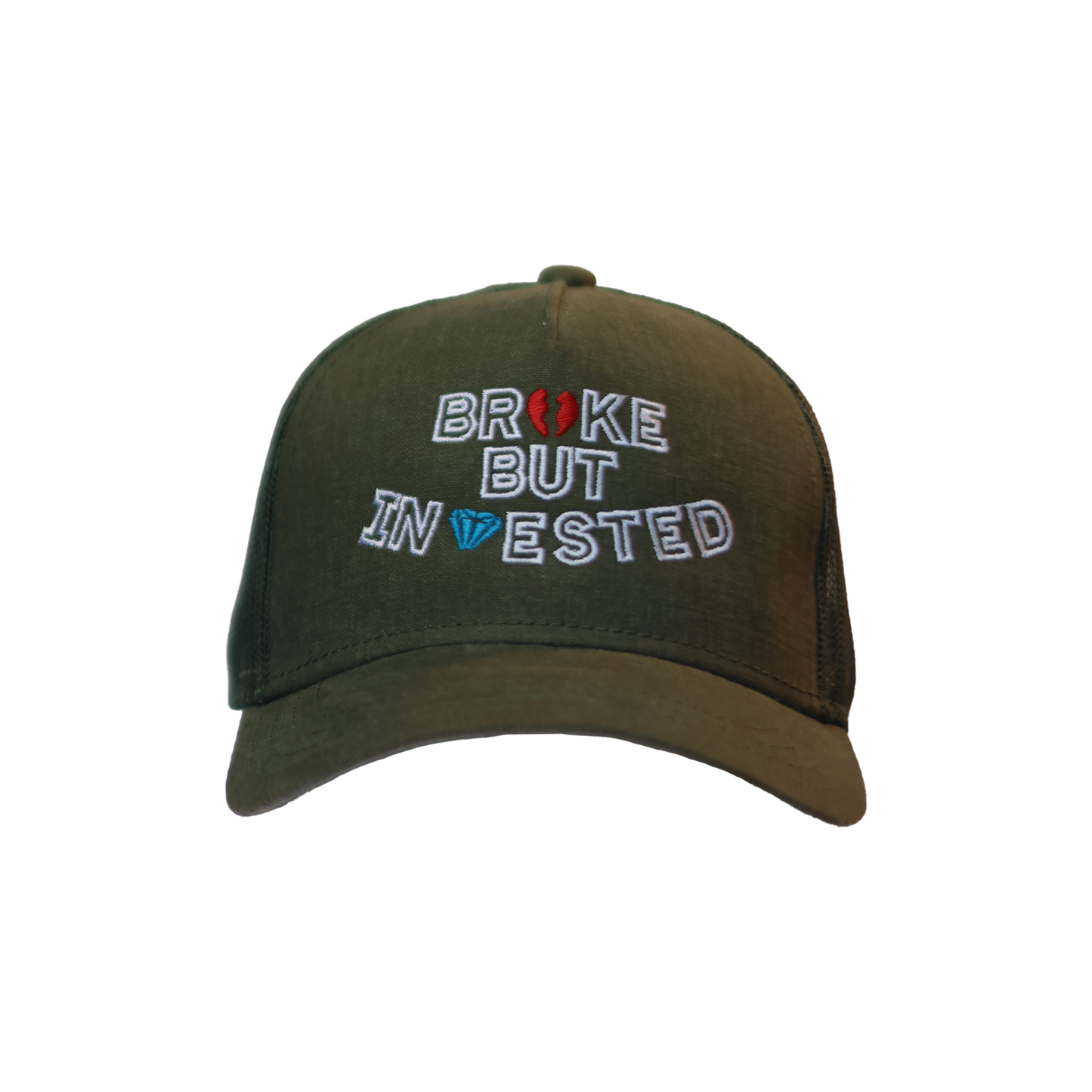 Stone Grey “broken heart” Design Curved Cap