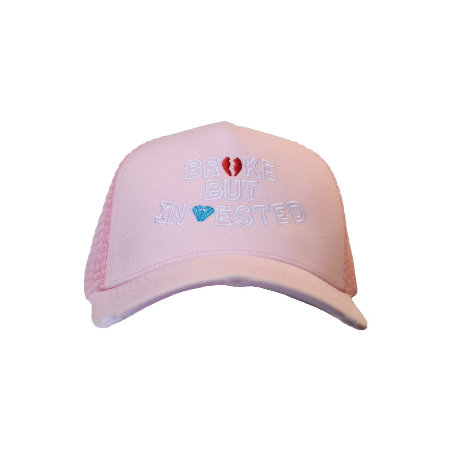 Pink “broken heart” Design Curved Cap