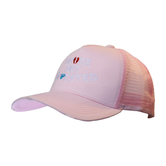 Pink “broken heart” Design Curved Cap
