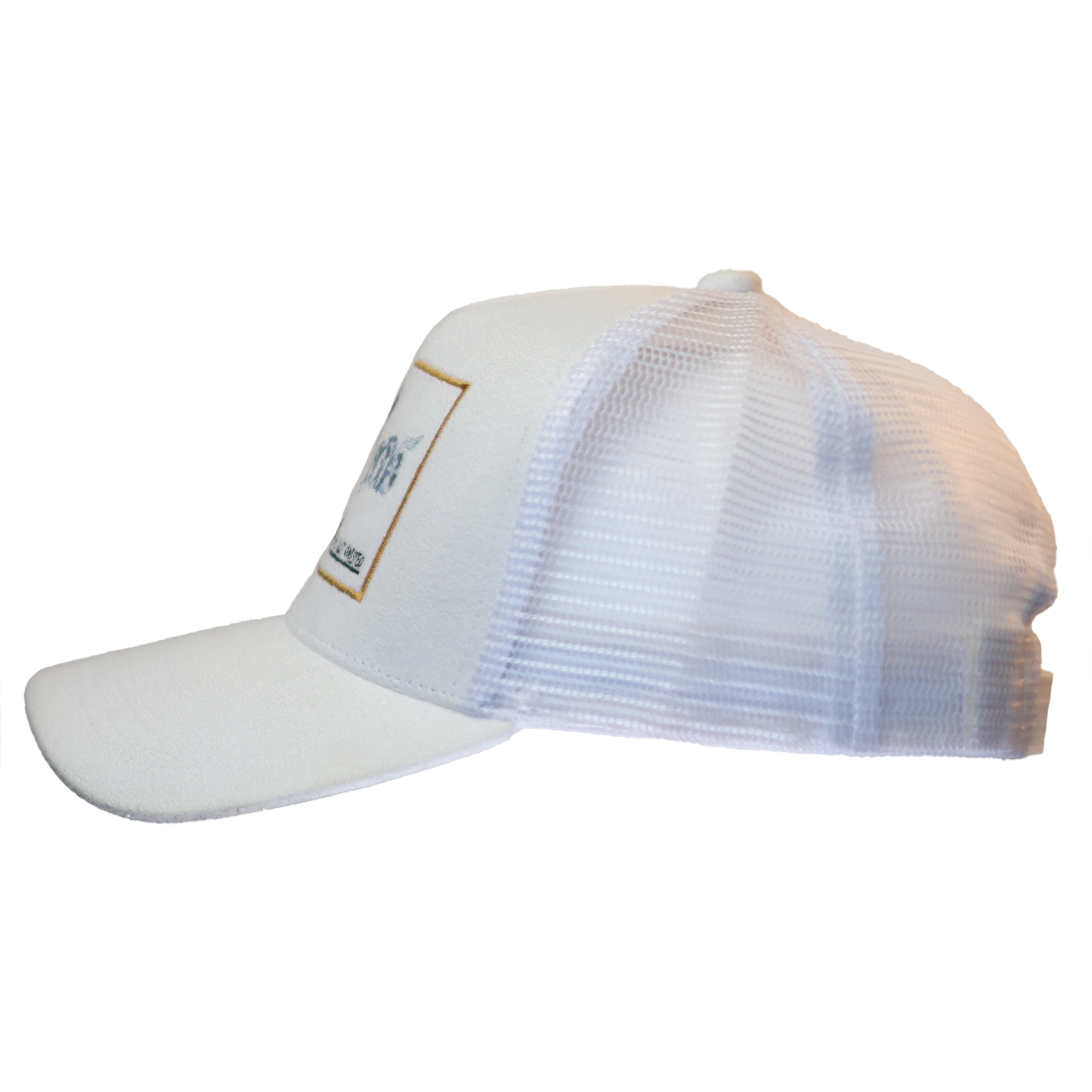 White (Suede) Stunting Curved Teddy Design Cap