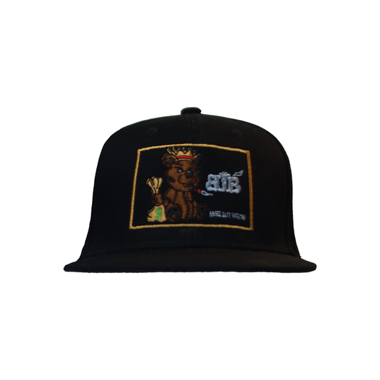Black Stunting Flat Teddy Design Cap