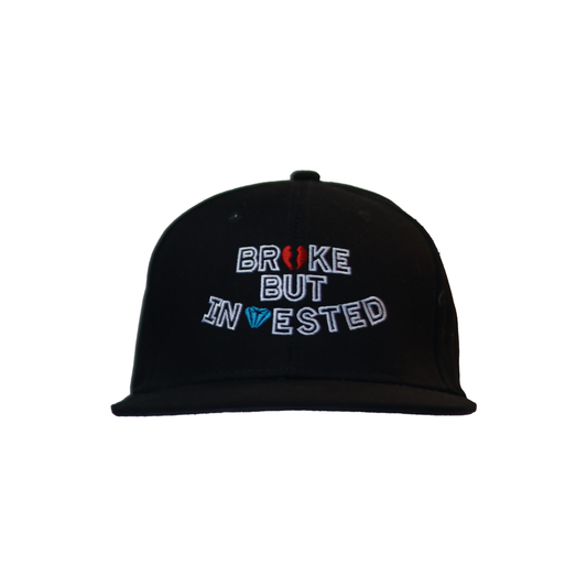 Black "broken heart" Adjustable Design Flat Cap