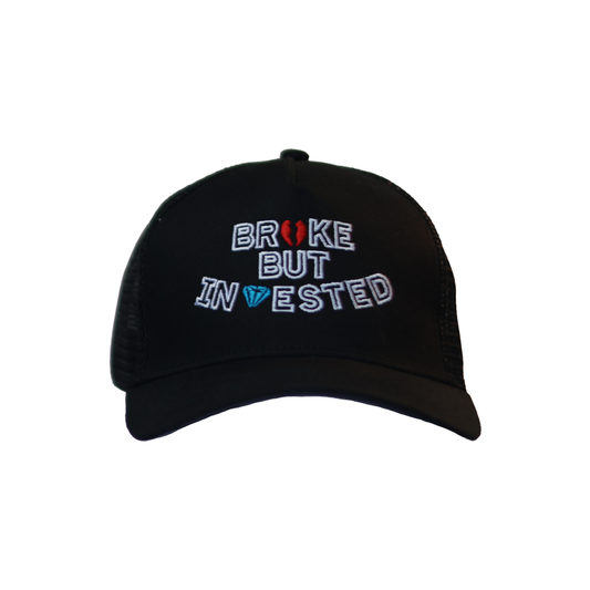 Black “broken heart” Design Curved Cap