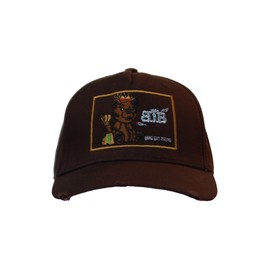 Brown Stunting Curved Teddy Design Cap