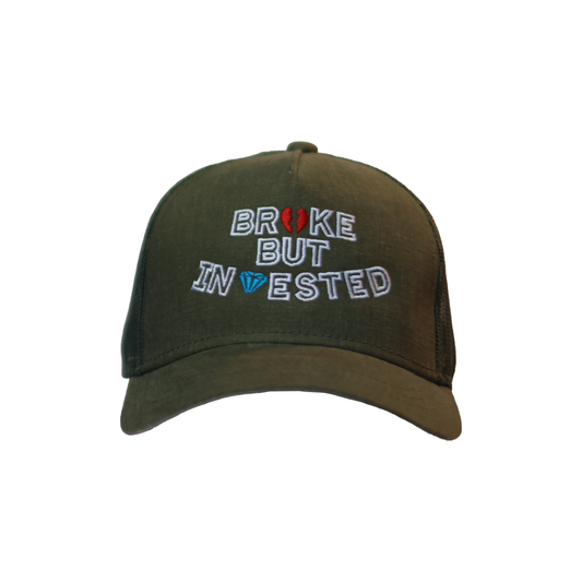 Stone Grey “broken heart” Design Curved Cap