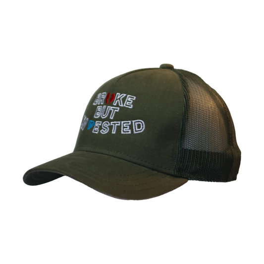 Stone Grey “broken heart” Design Curved Cap